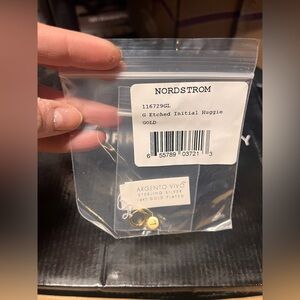 Argento Vivo Gold Etched Initial Earrings